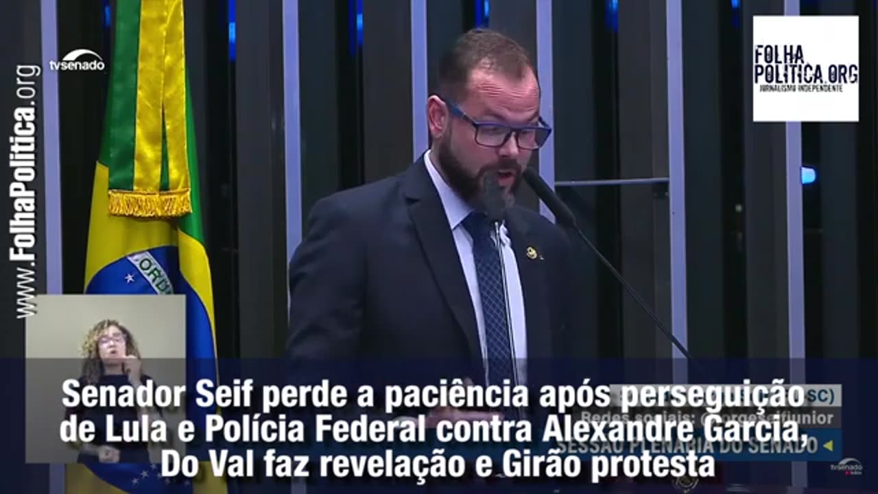 Senador Seif perde a paciência após perseguição de Lula e Polícia Federal contra Alexandre Garcia...