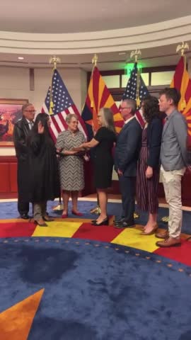 Katie Hobbs Already Embarrassing Arizona As She Has A Giggle Fit During Her Swearing In