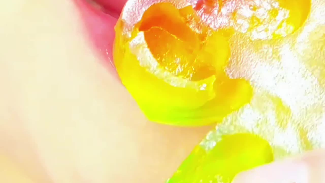 RAINBOW EMOJI FOOD eating sounds ASMR SATISFYING sounds