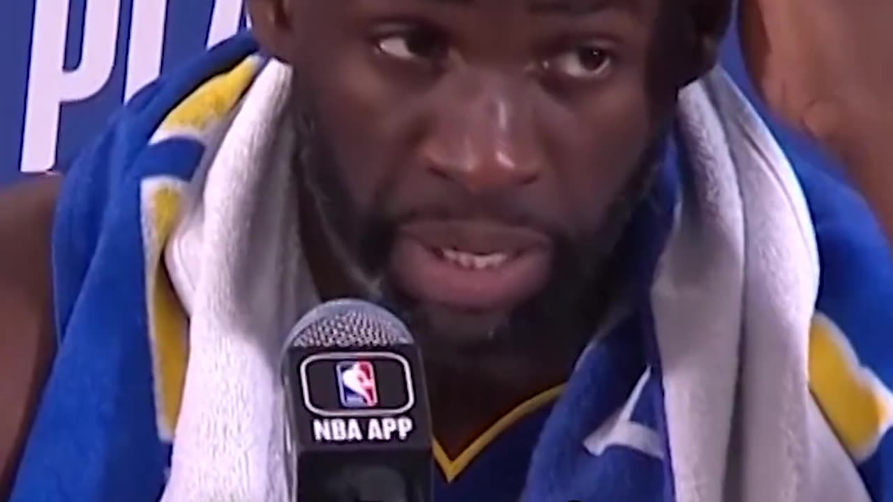 Draymond Green addresses the media after getting ejected from the Warriors game