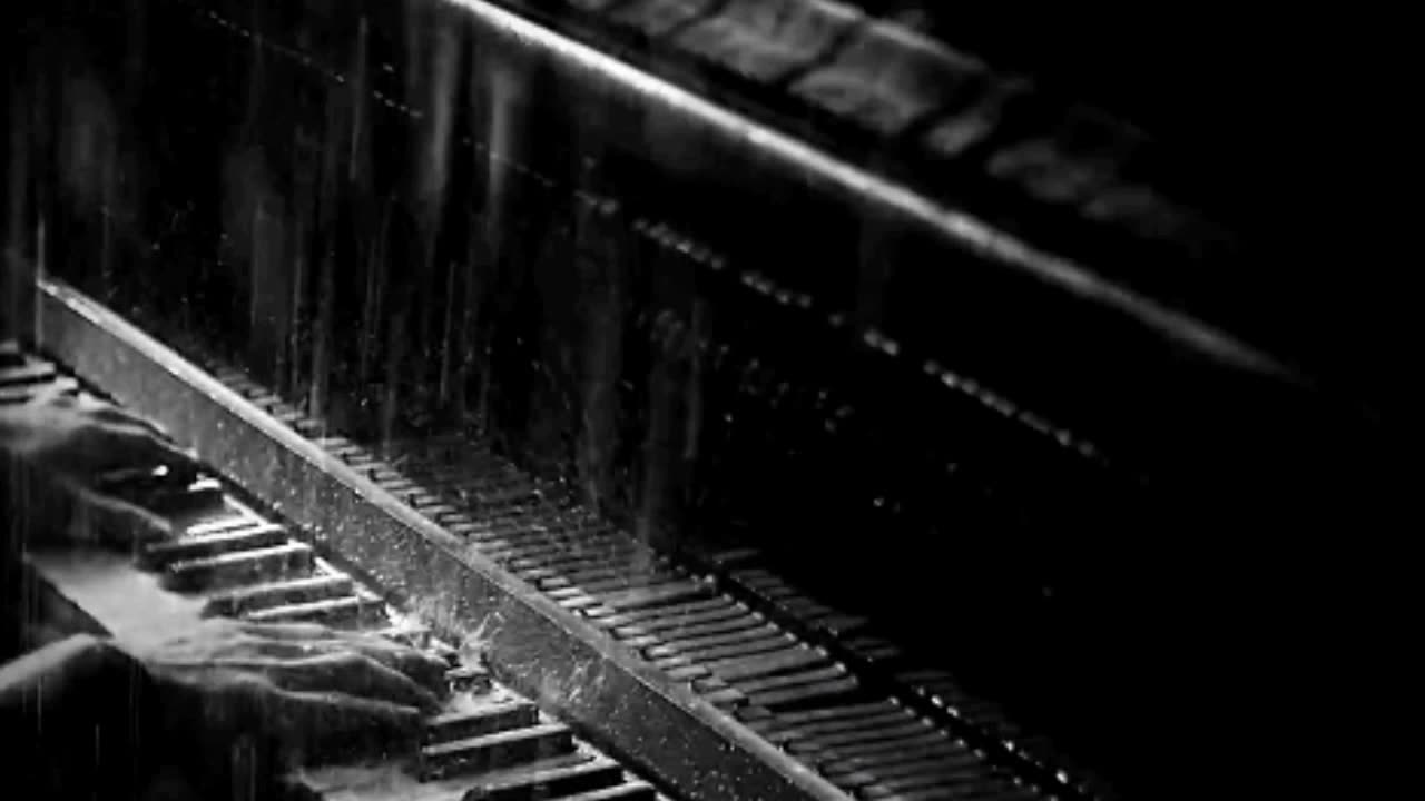 piano with soft rain for relax sleep from insomnia