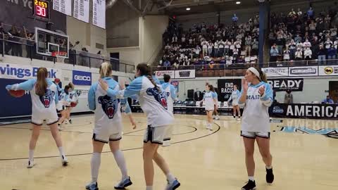 Maine women's basketball takes the floor prior to the America East Championship Orono, ME 31122