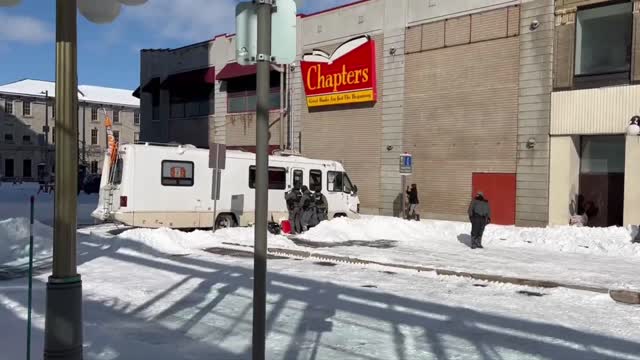 Ottawa. Justin Castro's 'secret police' have started to move in on the peaceful freedom protesters