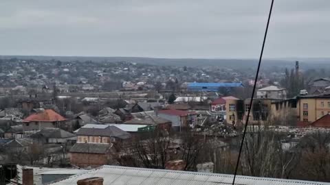 Footage from the empty streets of Bakhmut