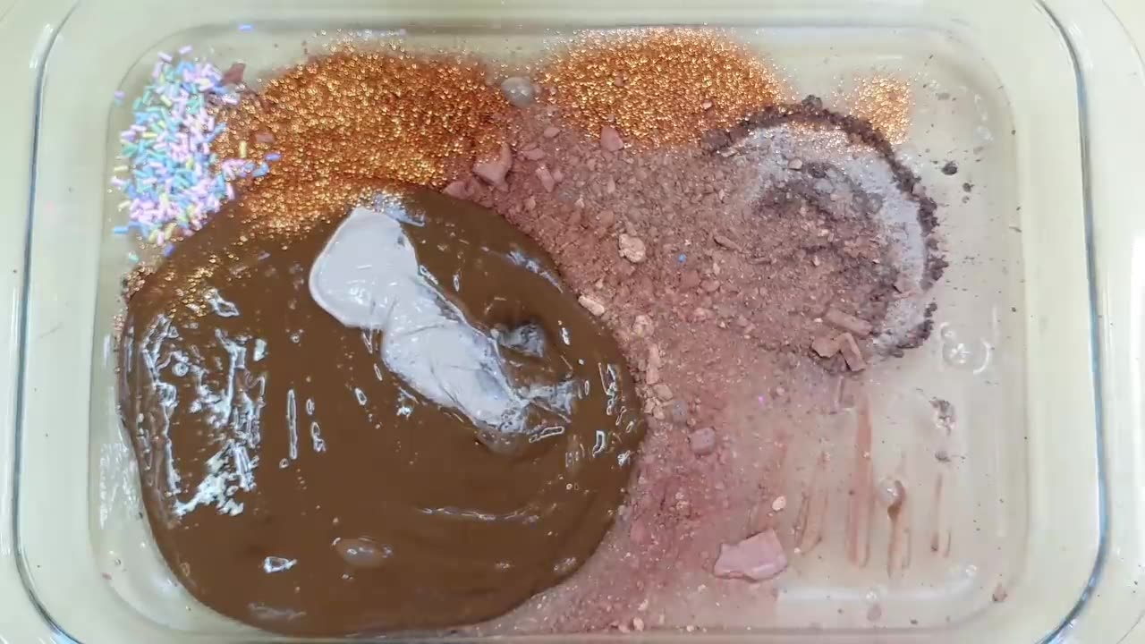 Rainbow NUTELLA Slime Mixing Random Into Slime! Satisfying Slime Video ASMR