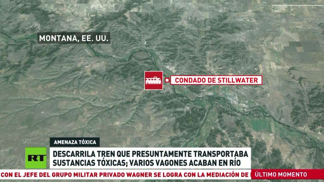 Descarrila en EE.UU. un tren con presuntas sustancias tóxicas y varios vagones caen al río