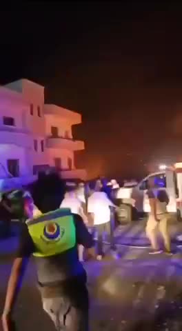 Footage of an Israeli missile strike on southern Lebanon, massive fires