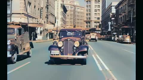 San Francisco early 40's,50's in color [60fps,Remastered] w_sound design added