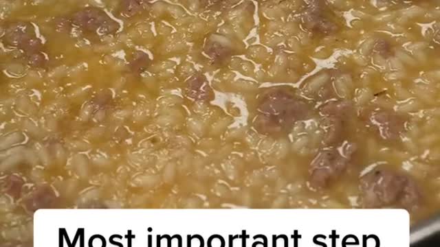 The most important step when making a Risotto