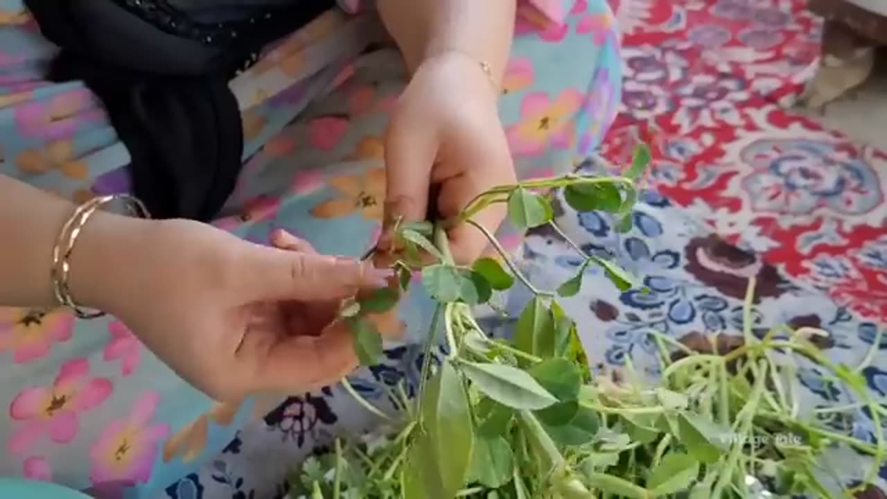 Mix of cooking local chicken in the village