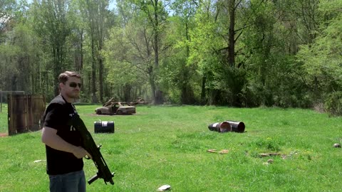 Shooting from DP-12 Double Barreled Pump Shotgun