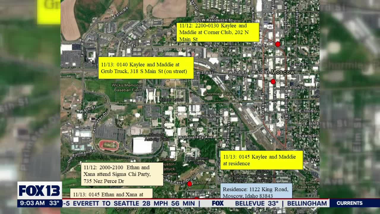 Police release timeline of events of U. of Idaho quadruple murder