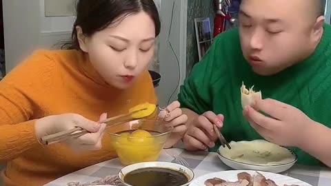 Husband and wife funky style food eating 🤭🤭