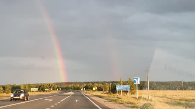 two rainbows in the sky
