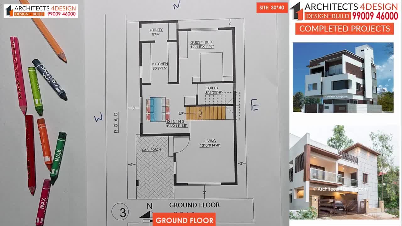 30x40 Duplex House design _ 30x40 Duplex house plan 30x40 duplex of 4bhk G+2 30_40 plan