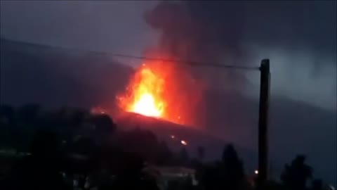 View From House of the Volcanic Eruption in la Palma