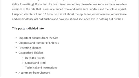 Bhagavad Gita Trimmed and Categorised - 1 Intro