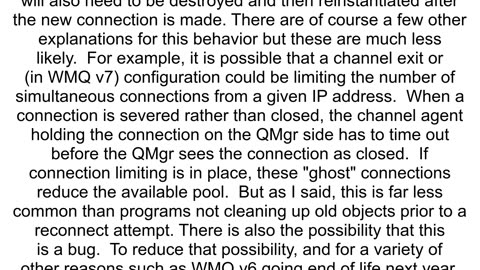 Getting error reason code 2059 on MQ client C when reconnecting to QueueManager after awhile