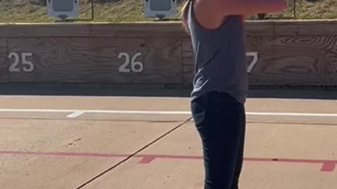 Pretty Mrs.Bullseye shooting Ak47