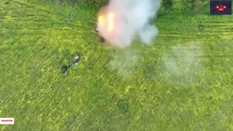 Russian tank is blown to bits by Ukrainian drone strike