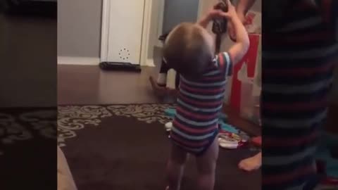 Funny cute babies playing