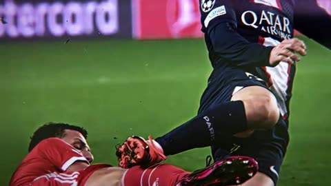 Messi gets tackled hard