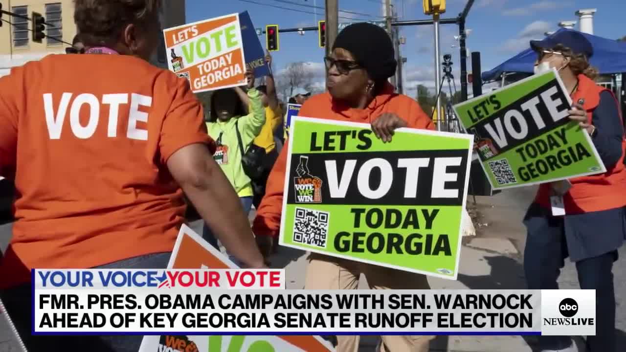 FMR.PRES.OBAMA CAMPAIGNS WITH SEN.WARNOCK AHEAD OF KEY GEORGIA SENATE RUNOFF ELECTION