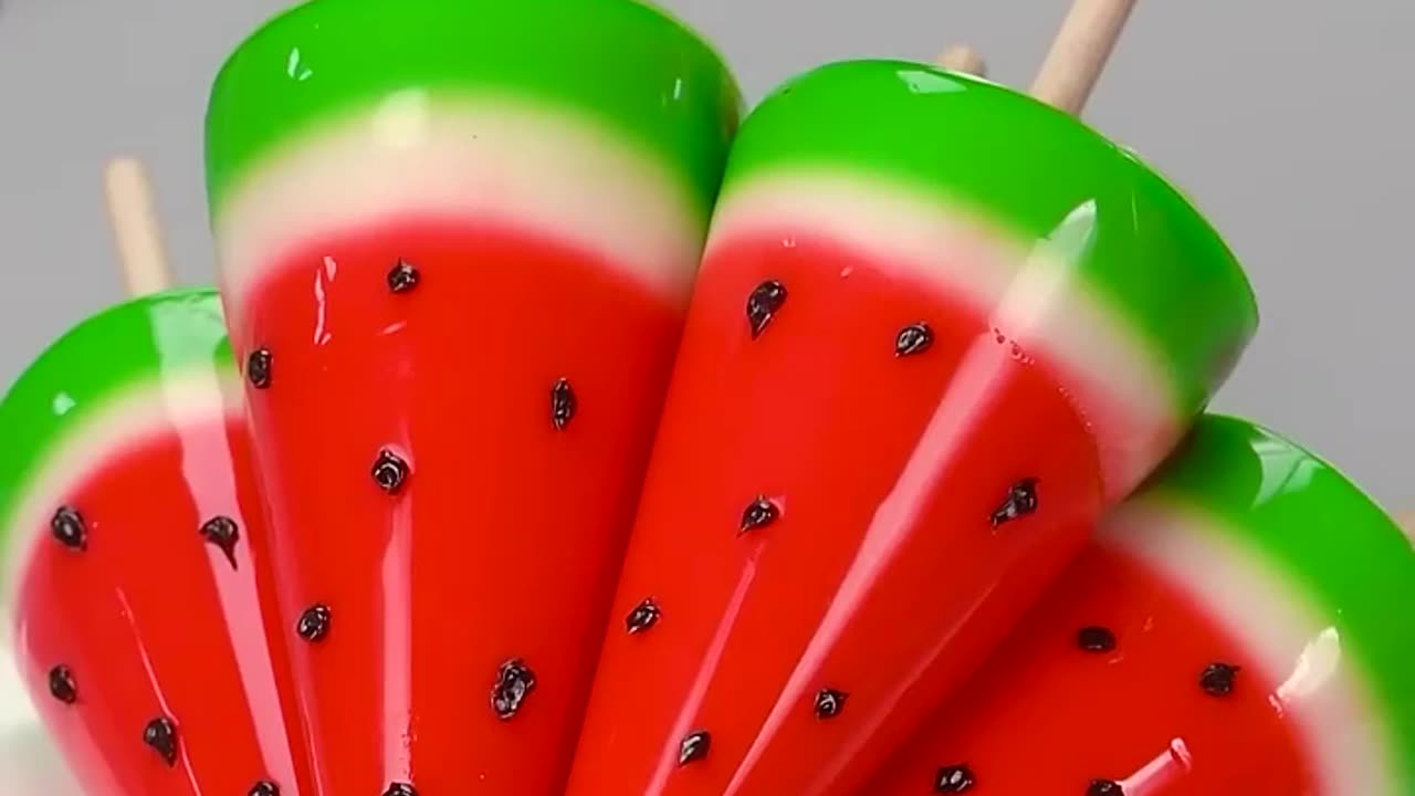 Yummy watermelon I e cream dipped chocolate