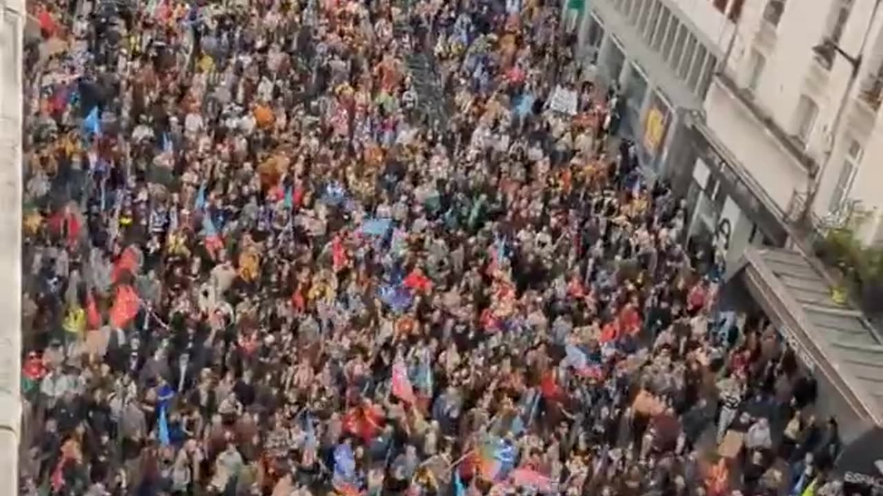 Massive protests on the streets of Paris over soaring prices (rising living costs)