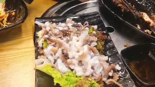 Sliced Raw Octopus