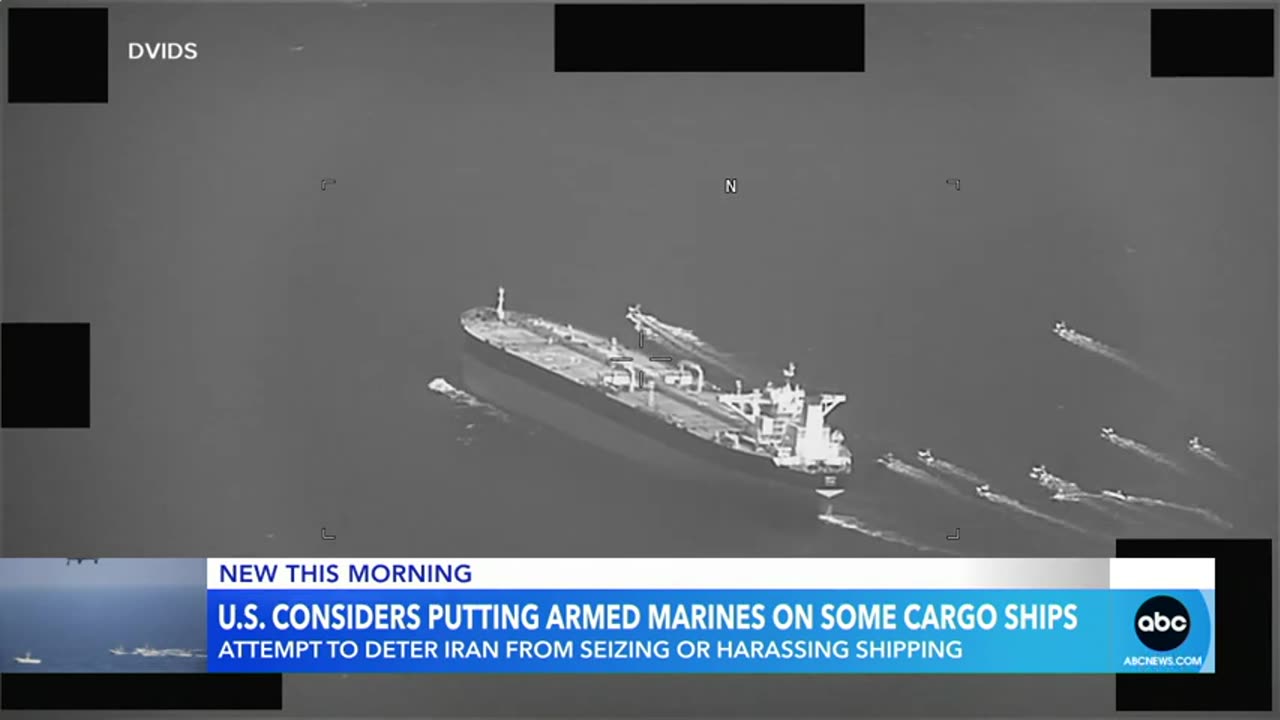 U.S. Considers puting armed marines on some cargo ships