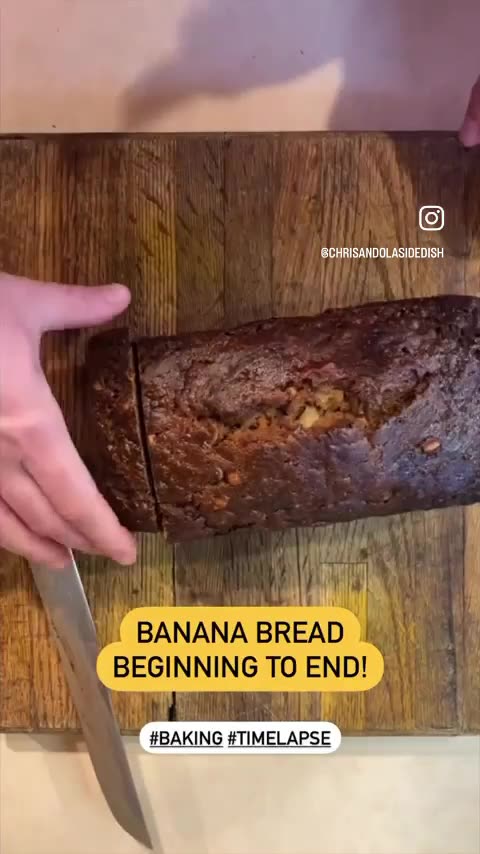 BAKED BANANA BREAD TIMELAPSE