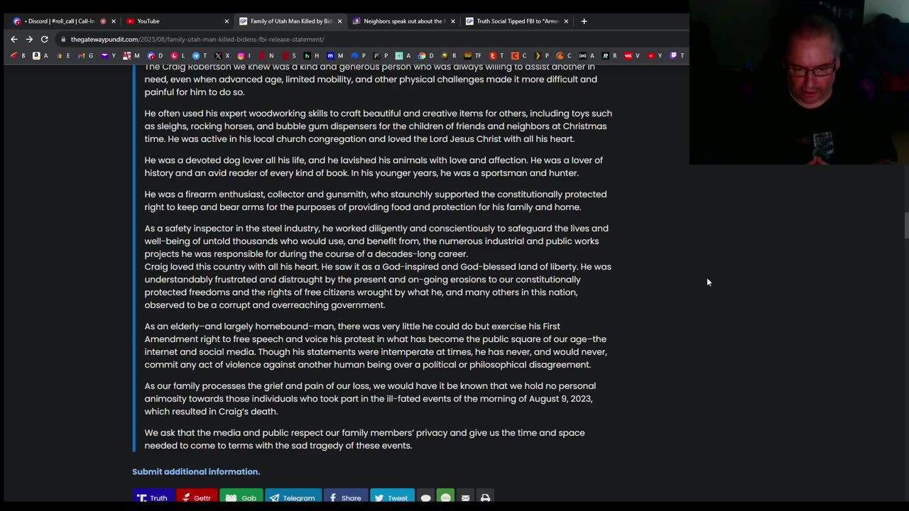 FBI murdered Craig Robertson