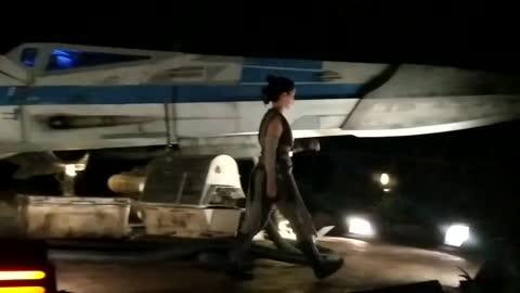 Rey servicing X Wing Disney Hollywood Studios