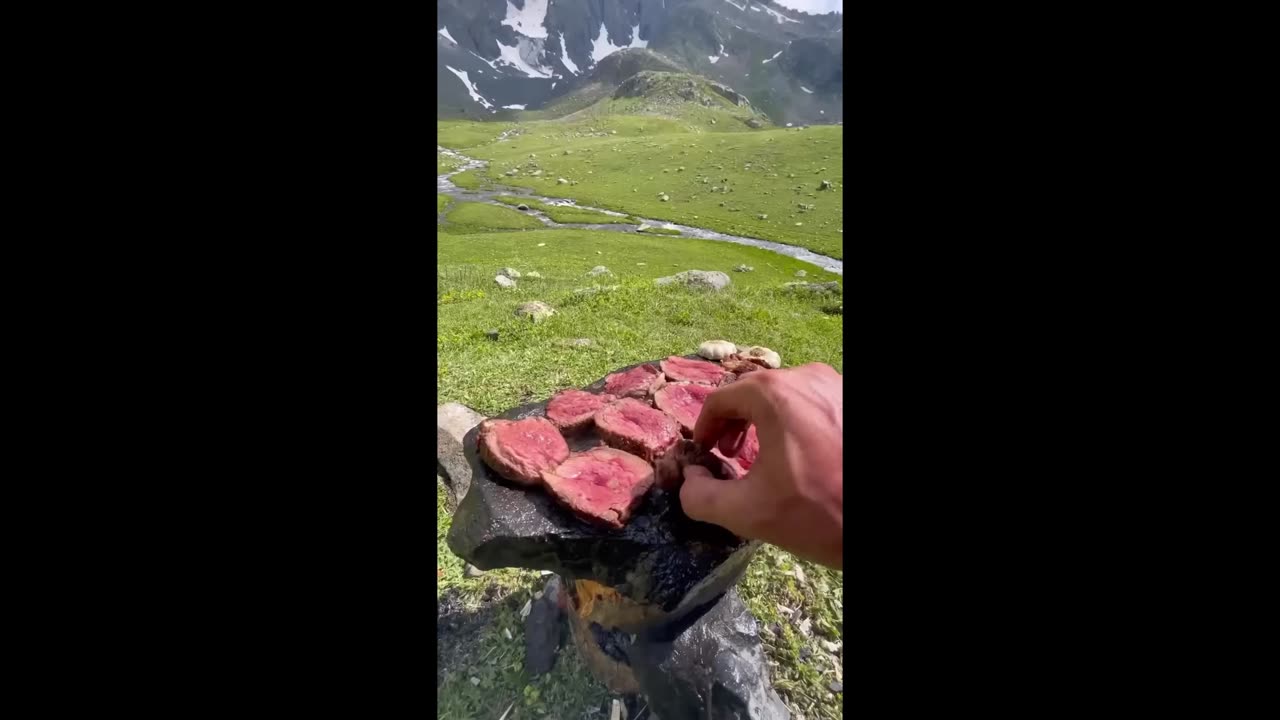 İsveç Kütük Ocakta Dana Bonfile 🥩 ❄️ beef tenderloin on a swedish log stove