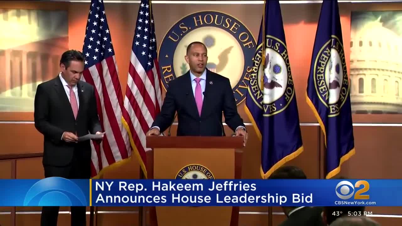 Rep. Hakeem Jeffries announces bid for Democratic leader