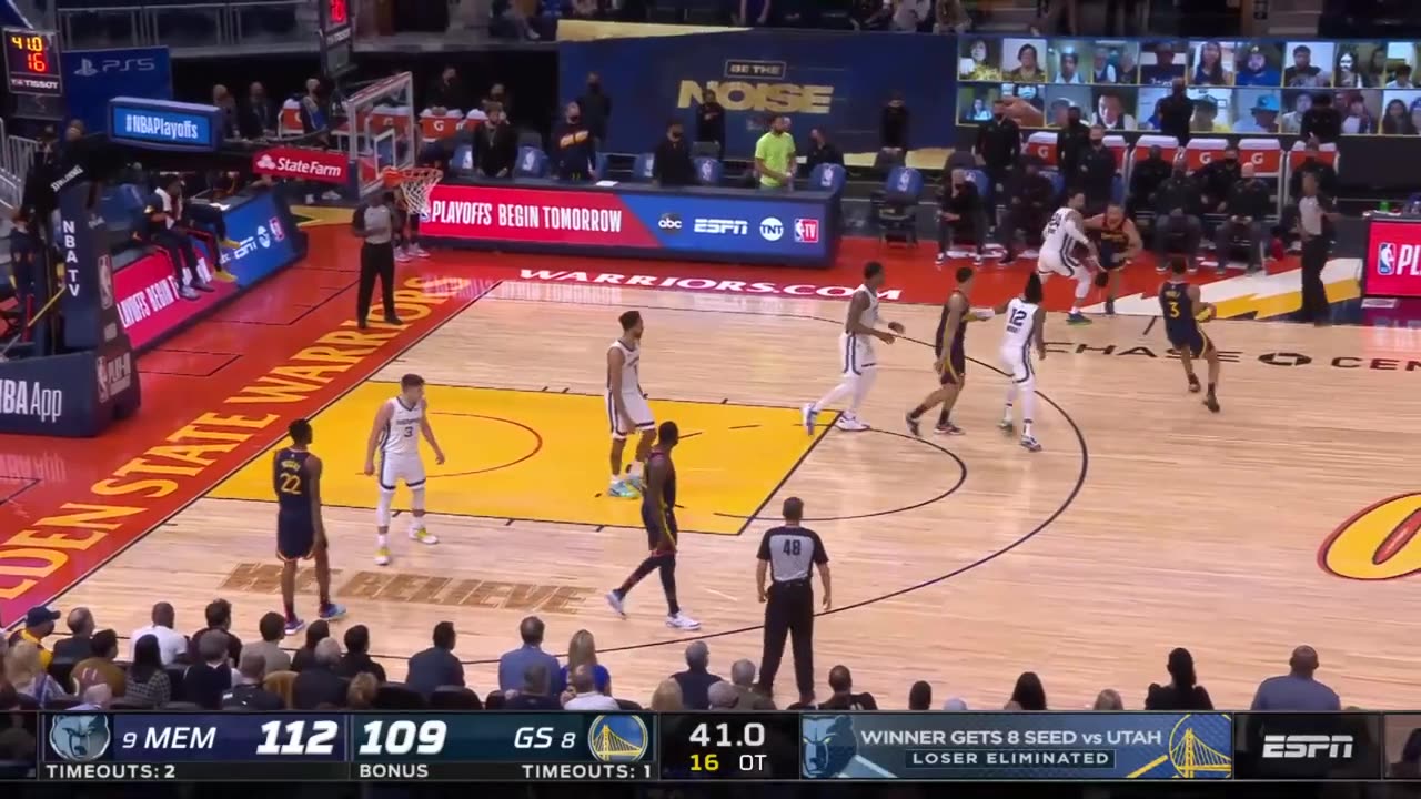 FINAL MINUTES OF GRIZZLIES vs WARRIORS | NBA PLAY IN GAME TOURNAMENT 2021