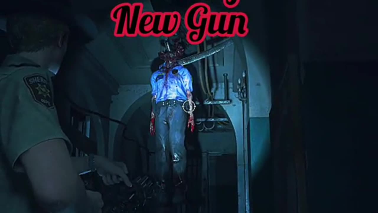 Making Art with my new Gun. Testing it on a Zombie that's hanging around. Resident Evil 2 Edition #w