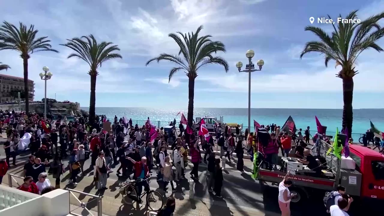 Protesters march across France against pension bill