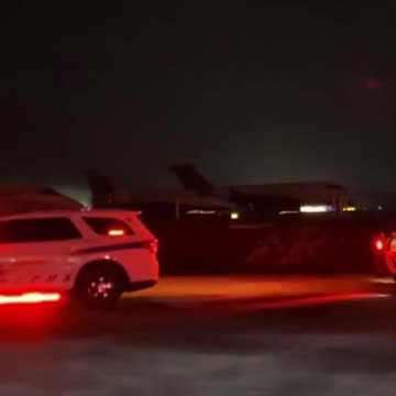 FedEx plane skids off the end of the runway Tennessee airport.