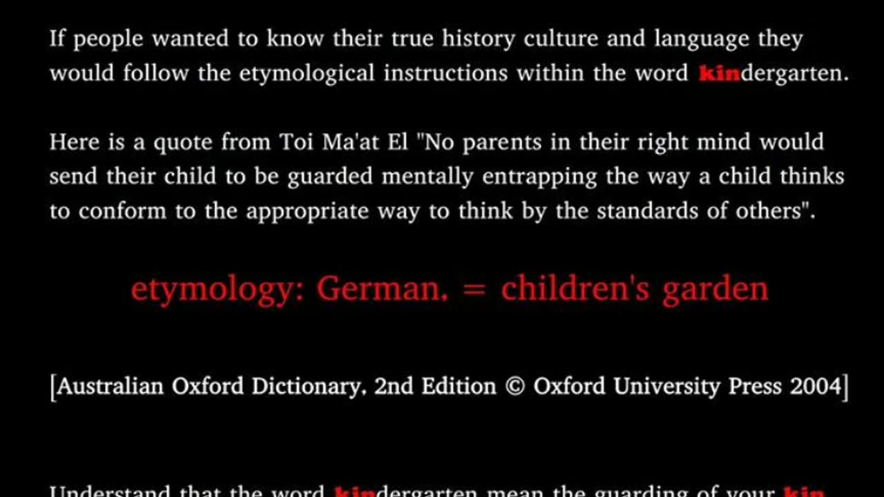 Yes the word kindergarten means to guard and protect your own children, not some other people.