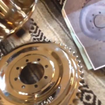 Chromed 1965 Triumph rear wheel hub brake sprocket etc