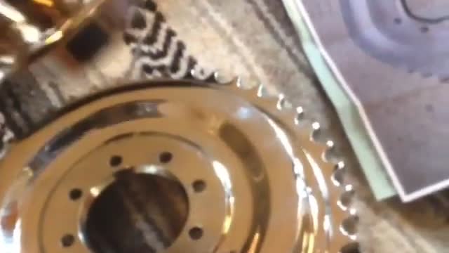 Chromed 1965 Triumph rear wheel hub brake sprocket etc