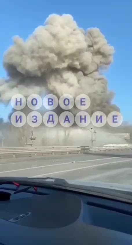 A video of a powerful explosion near the Antonovsky bridge in Kherson