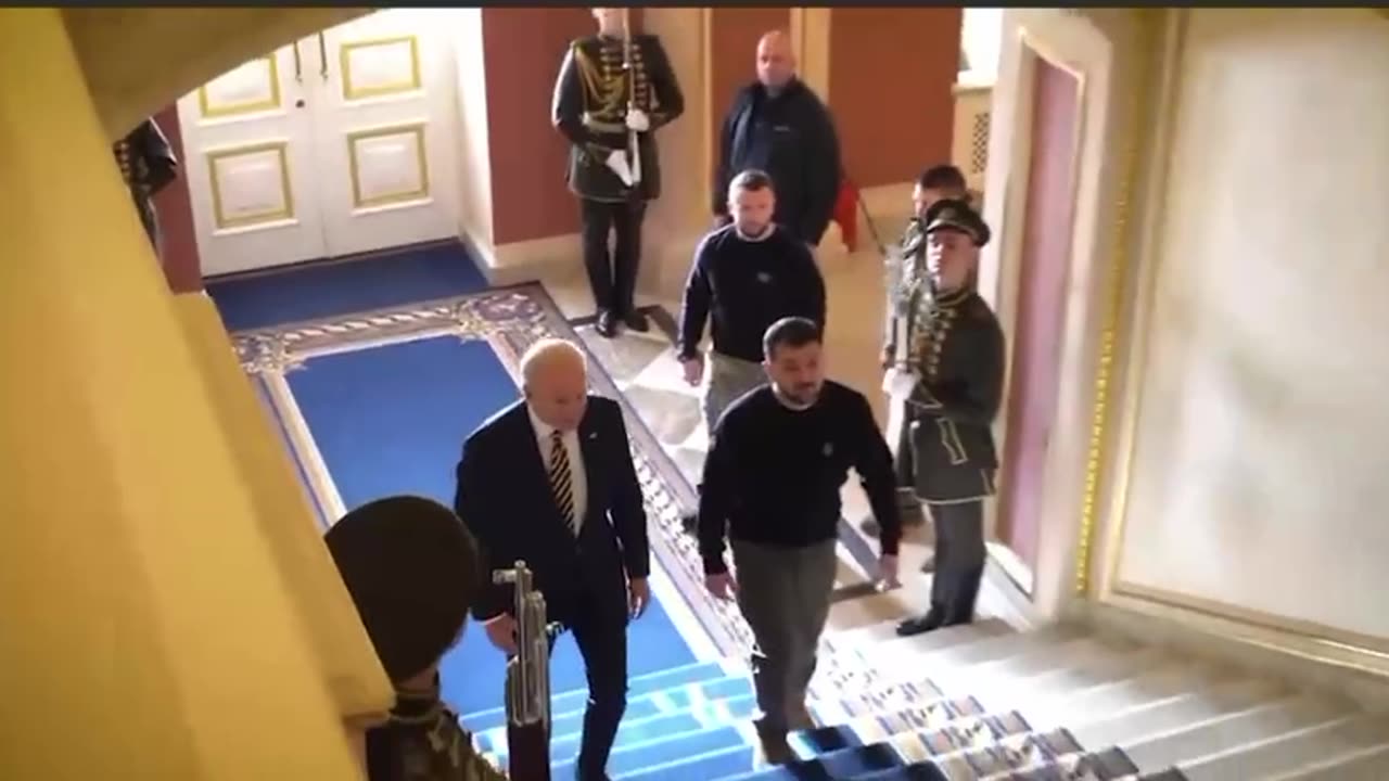 Biden has just left Ukraine for Poland and Zelenskyy already has a video done with music