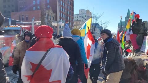 Groovy senior putting his dance moves on display. Freedom Protest - Ottawa Feb. 13