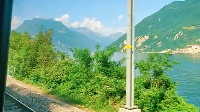 Beautiful train ride in Switzerland 🏞️