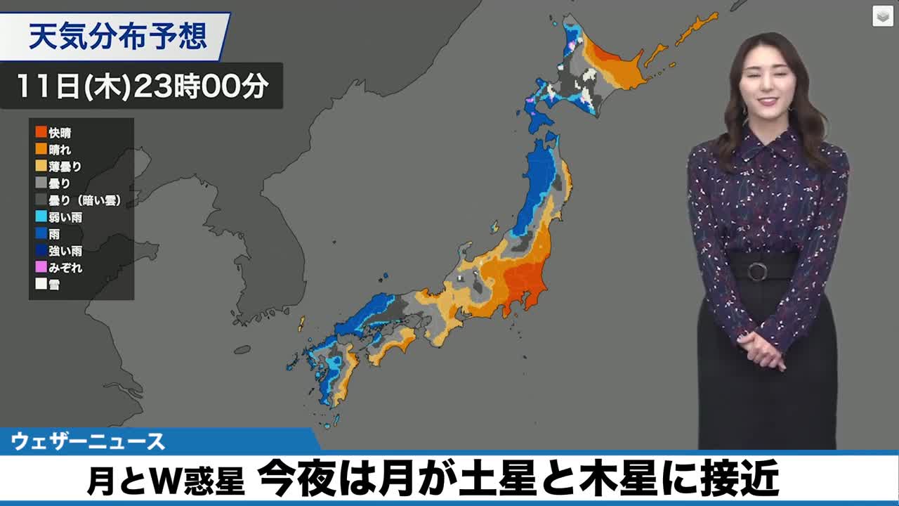 月とW惑星 今夜は月が土星と木星に接近