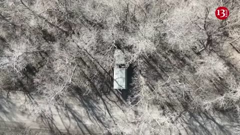 Drone fired continuously at Russian ammunition truck