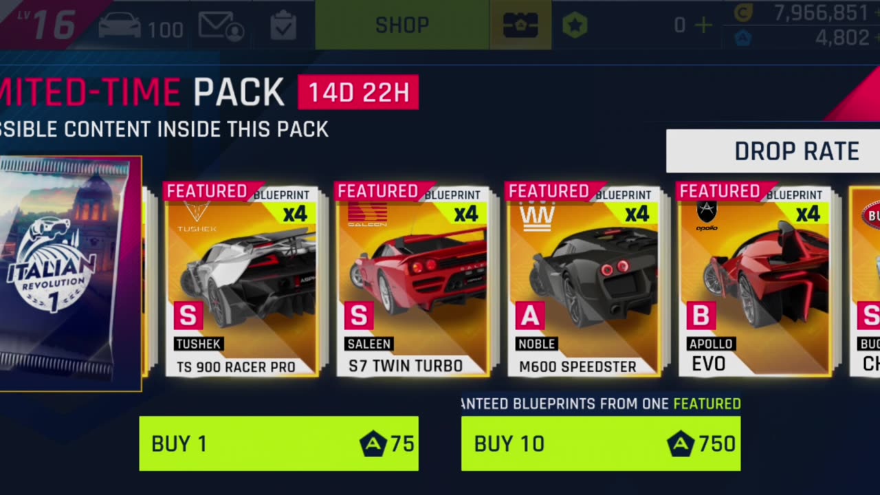 Asphalt 9: Legends - The Name Card Pack Updated Italian Revolution I Multi-Card Pack